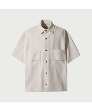 Halo 투 포켓 반팔 셔켓 - WHITE