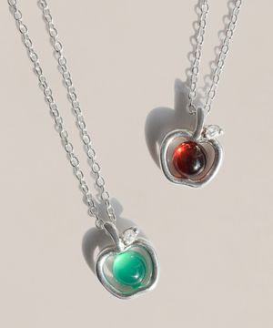 925실버 오닉스 가넷 원석목걸이 아삭/ Asac