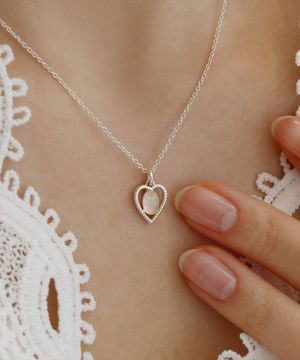 925실버 하트 원석 목걸이 루비오/ Rubio