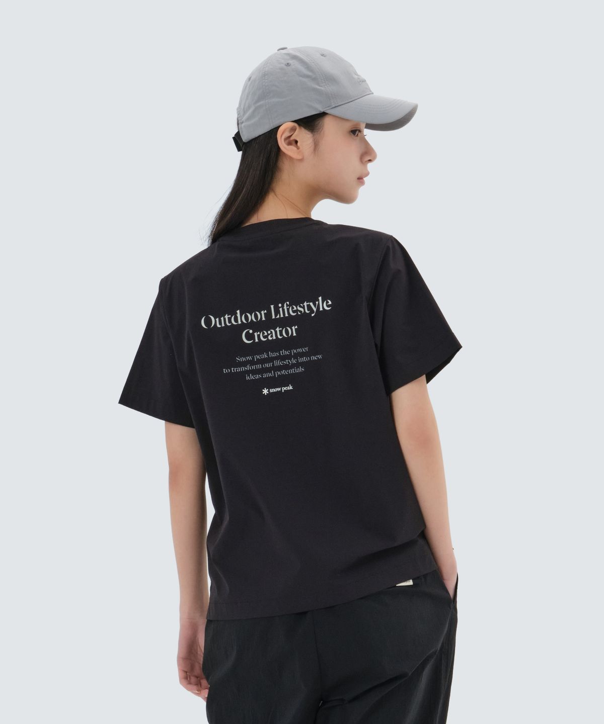 스노우피크 어패럴(SNOWPEAK APPAREL) 씬테크 여성 베이직 반팔 티셔츠 (S25MWSTS33) Black