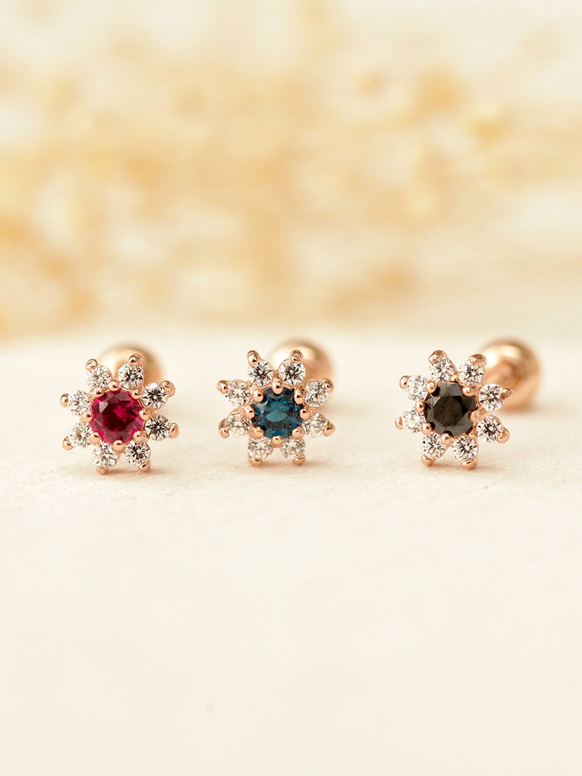 미니멀피어싱(MINIMALPIERCING) 14K 미니 썬플라워 피어싱 귀걸이