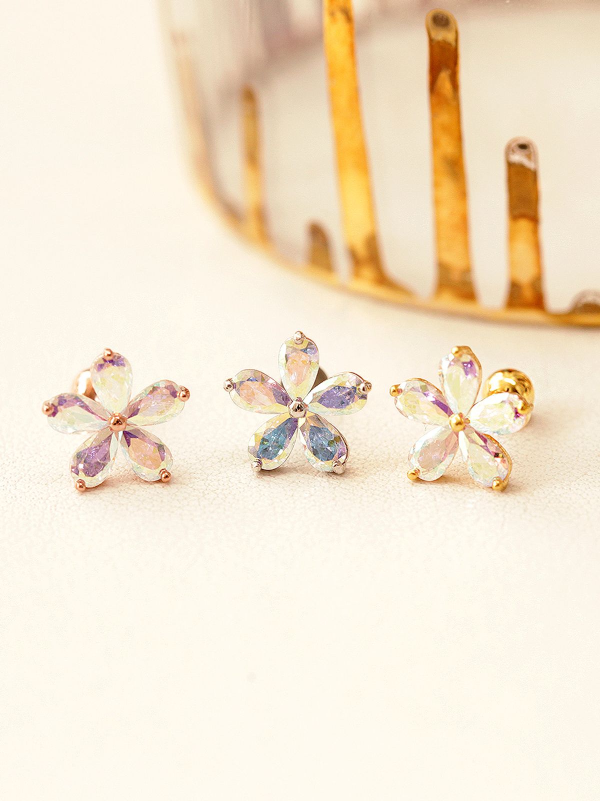 미니멀피어싱(MINIMALPIERCING) 오로라 플라워 써지컬 라블렛 피어싱
