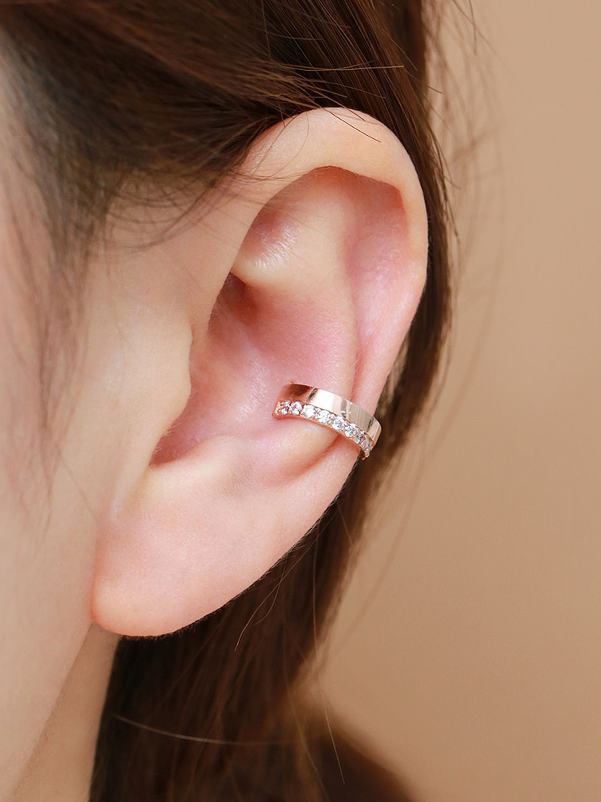 미니멀피어싱(MINIMALPIERCING) 14K 두줄 이너컨츠 이어커프 링 귀걸이