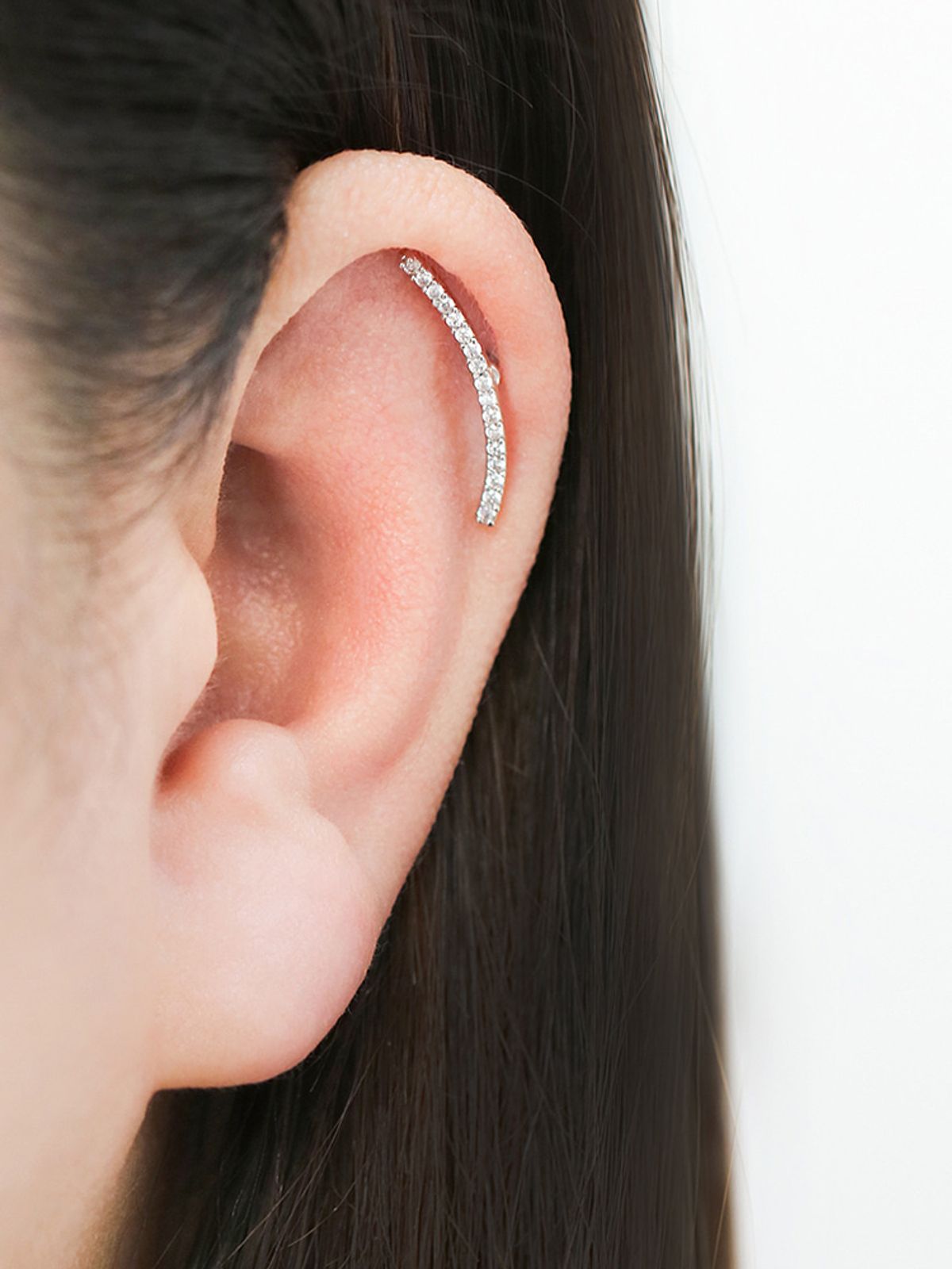 미니멀피어싱(MINIMALPIERCING) 슬림 커브 큐빅 써지컬 라블렛 피어싱 S,M