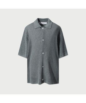 Ember 반팔 카라 가디건 - GREEN