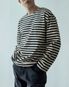 스트라이프 보트넥 롱슬리브 [아이보리&블랙]