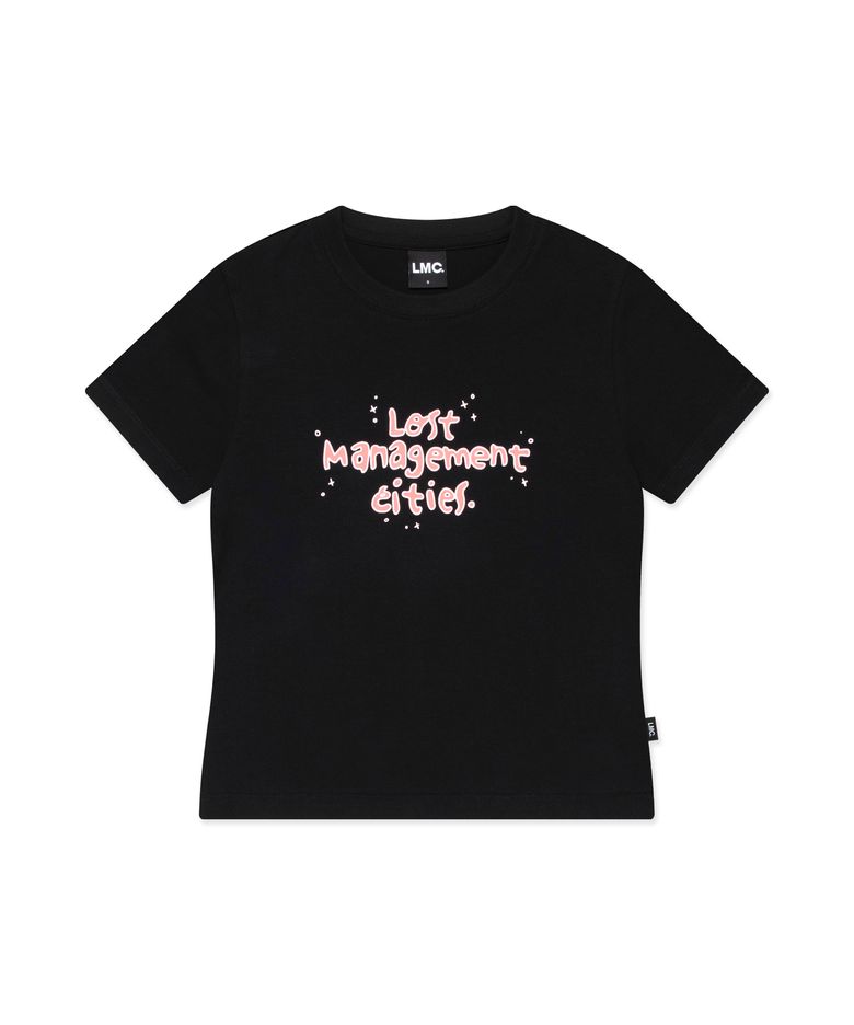 WM FN DOODLE CROPPED TEE black