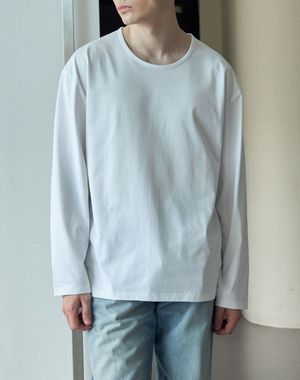 스쿱넥 롱슬리브 티셔츠 [화이트]