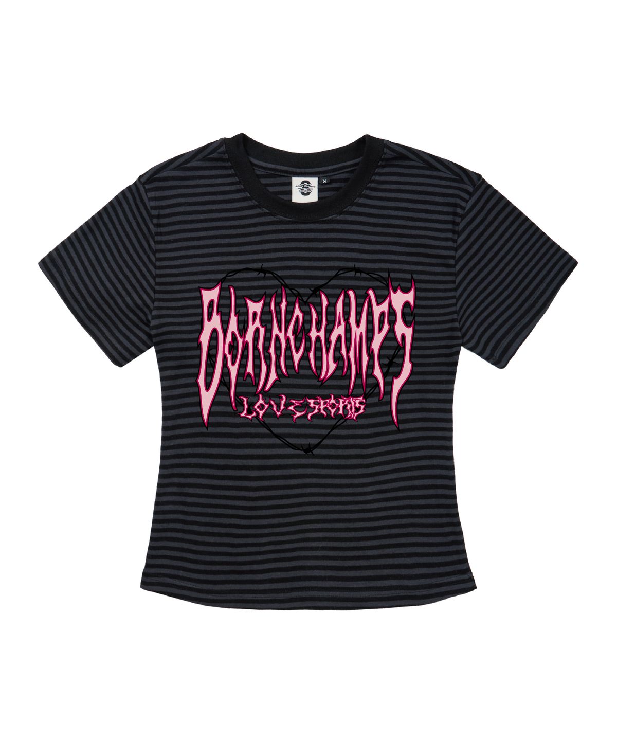 본챔스(BORN CHAMPS) [2 COLORS] THORNED HEARTS 여성 SHORT 스트라이프 반팔 B25ST64