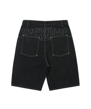 COWBOY DENIM SHORTS (BLACK)