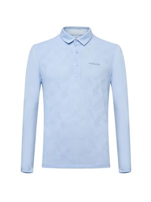 ICE-LONG (아이스 롱) 남성 자카드 긴팔폴로 티셔츠_ICE BLUE