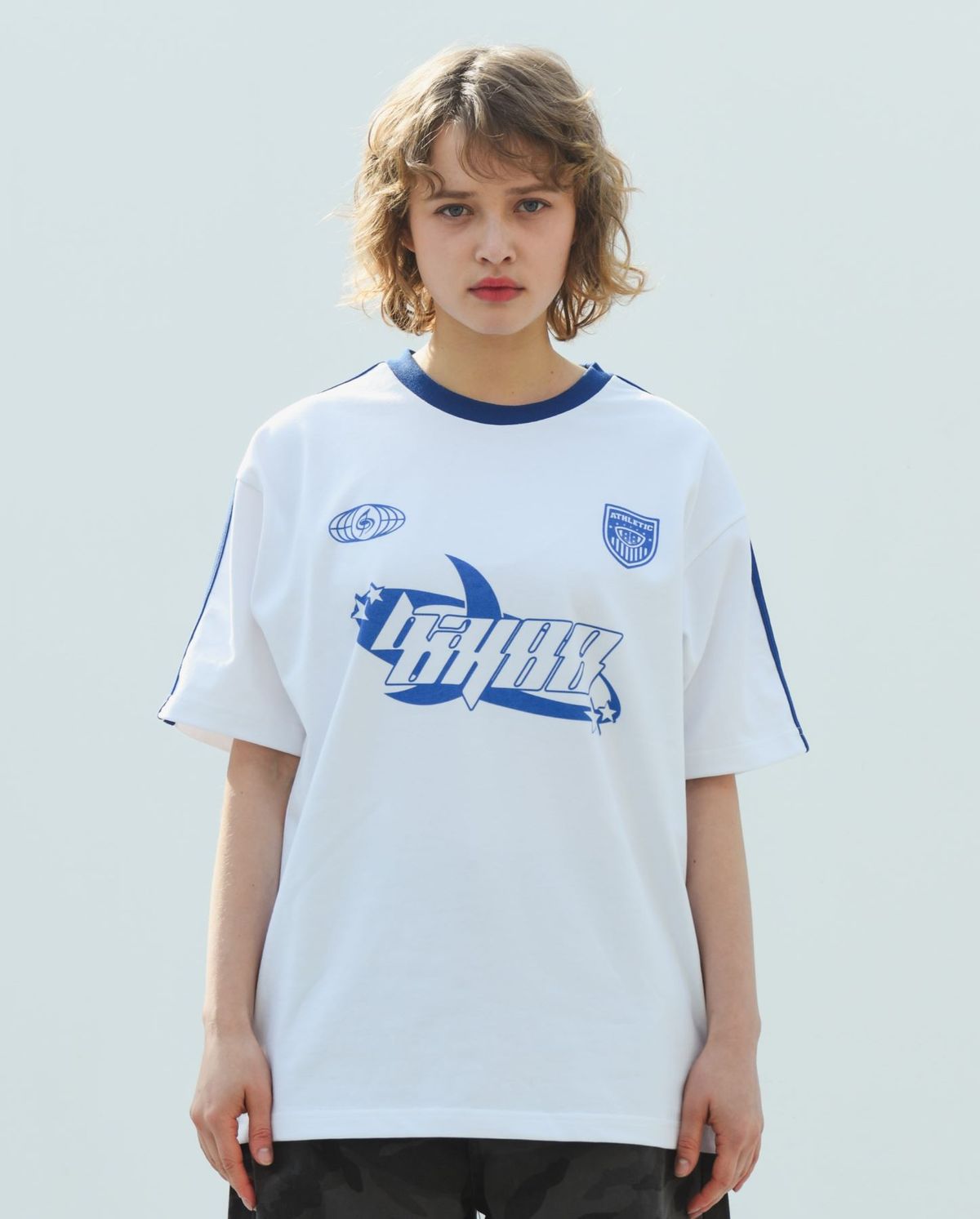 바쥬비쥬(BAJOO BIJOO) SPORTY JERSEY T-SHIRT [WHITE]