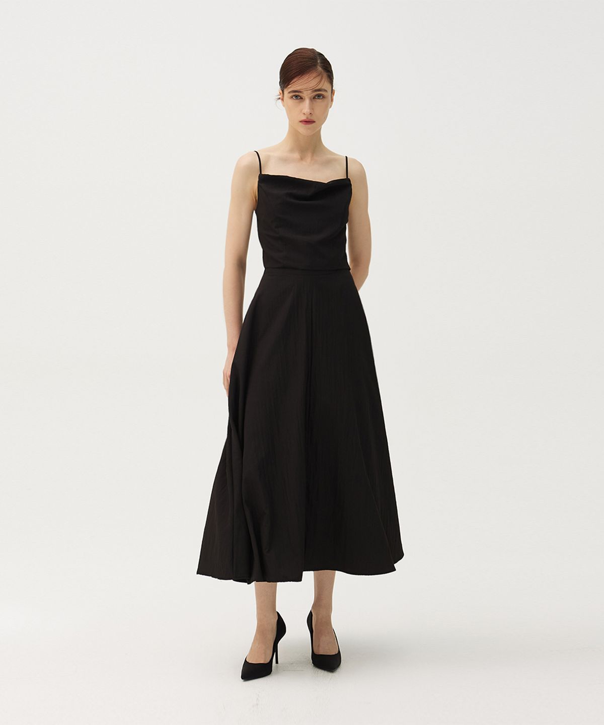 므아므(MMAM) Minimal flared skirt