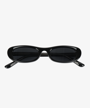 플랫 오벌 선글라스 블랙
