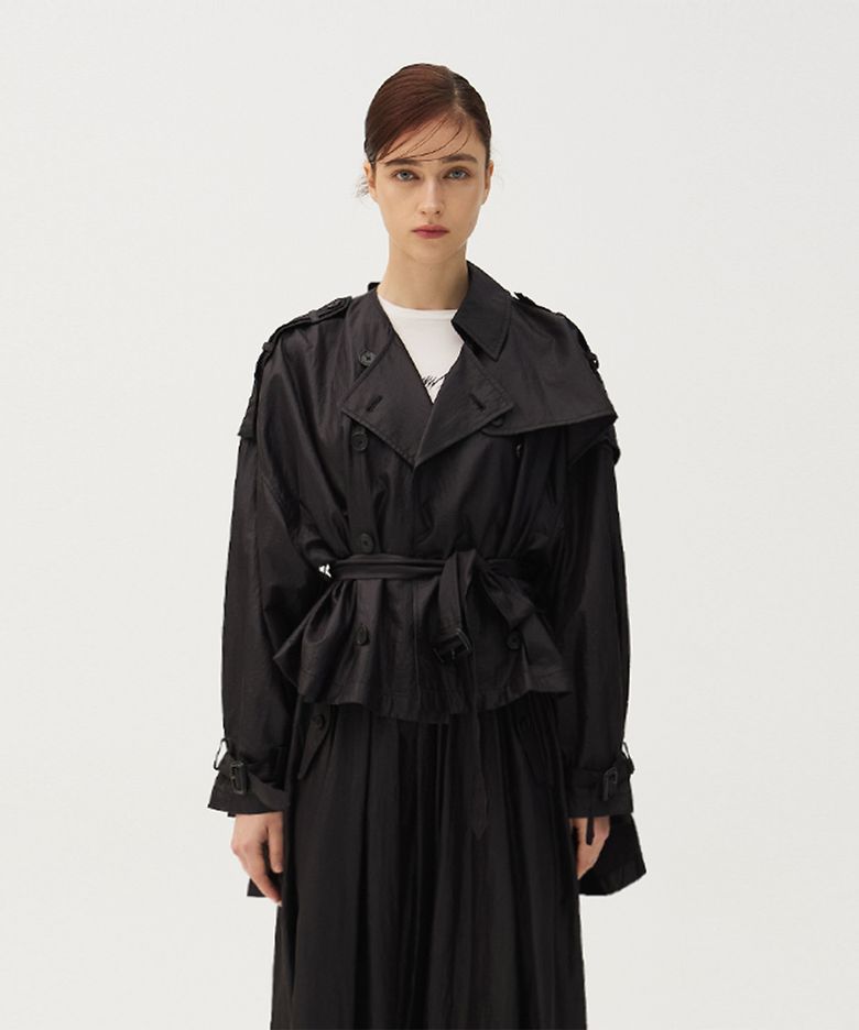 Recycle half trench coat