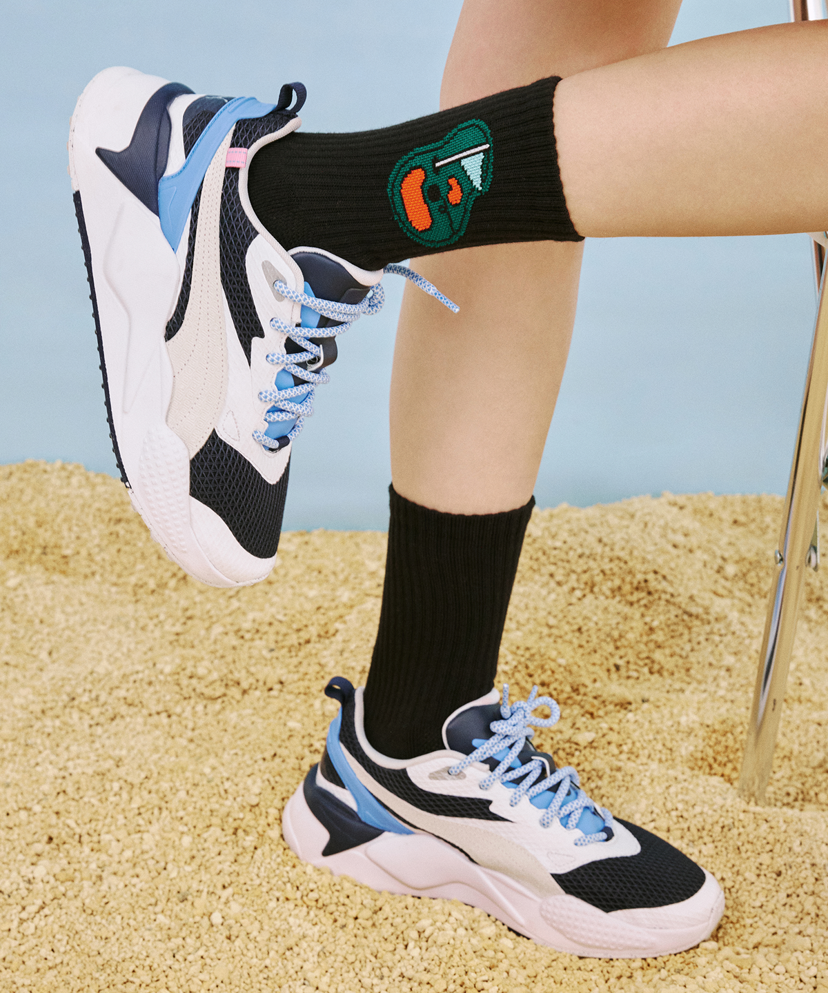 오드삭스(ODDSOCKS) 쿨맥스 골프 크루 삭스 -홀인원 (블랙)