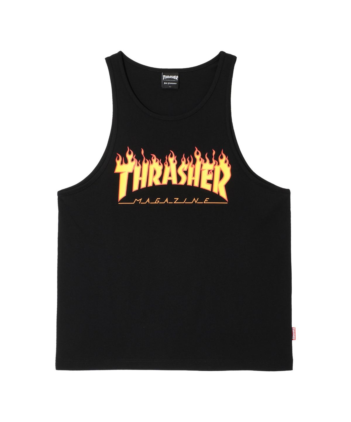 트레셔(THRASHER) 플레임 슬리브리스 블랙