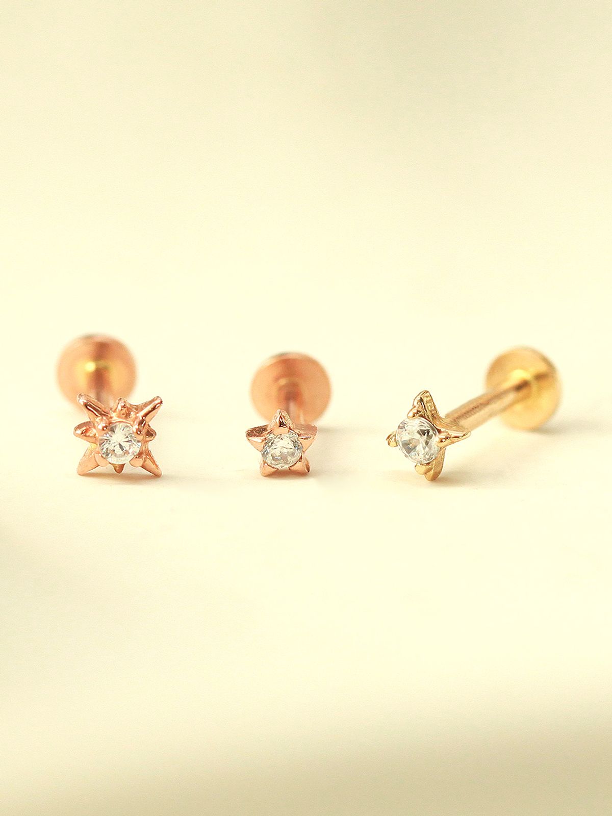 미니멀피어싱(MINIMALPIERCING) 14K 인터널 초미니 반짝이 별 라블렛 피어싱