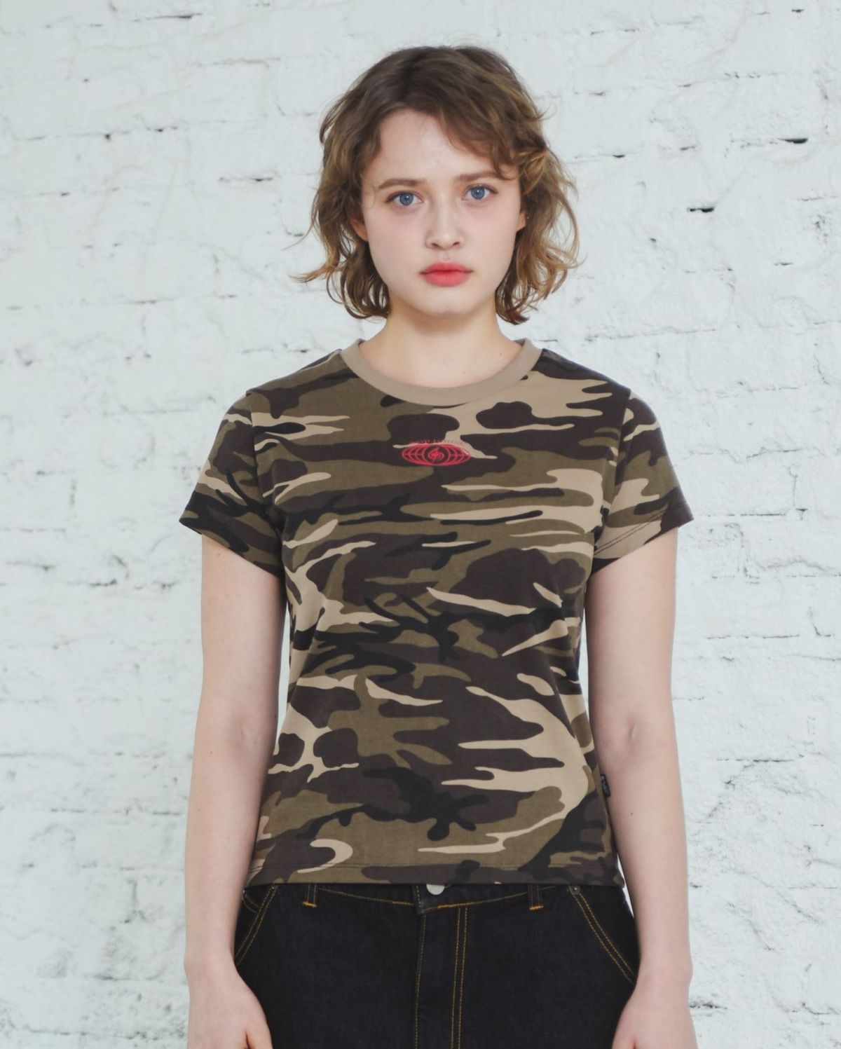 바쥬비쥬(BAJOO BIJOO) BABIHOUSE CAMO CROP T-SHIRT [BEIGE]