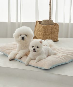 강아지 고양이 사계절 양면방석 쿠션 아이보리