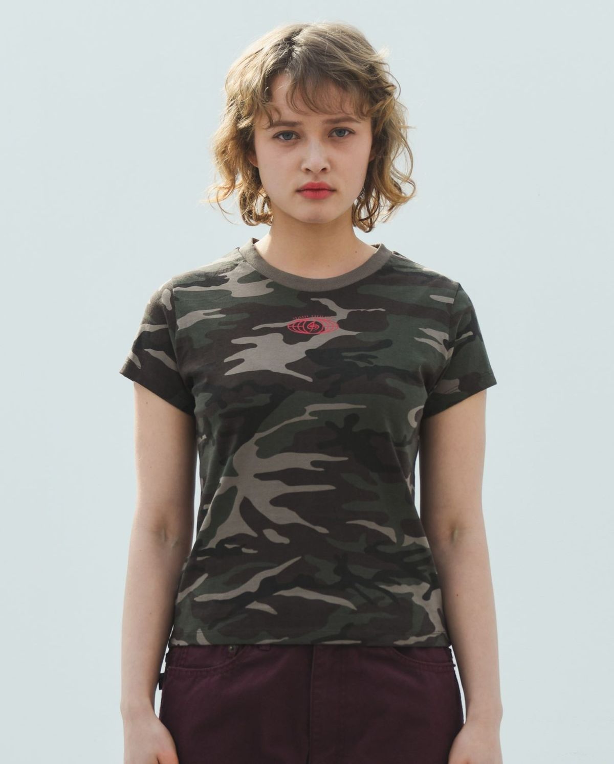 바쥬비쥬(BAJOO BIJOO) BABIHOUSE CAMO CROP T-SHIRT [KHAKI]