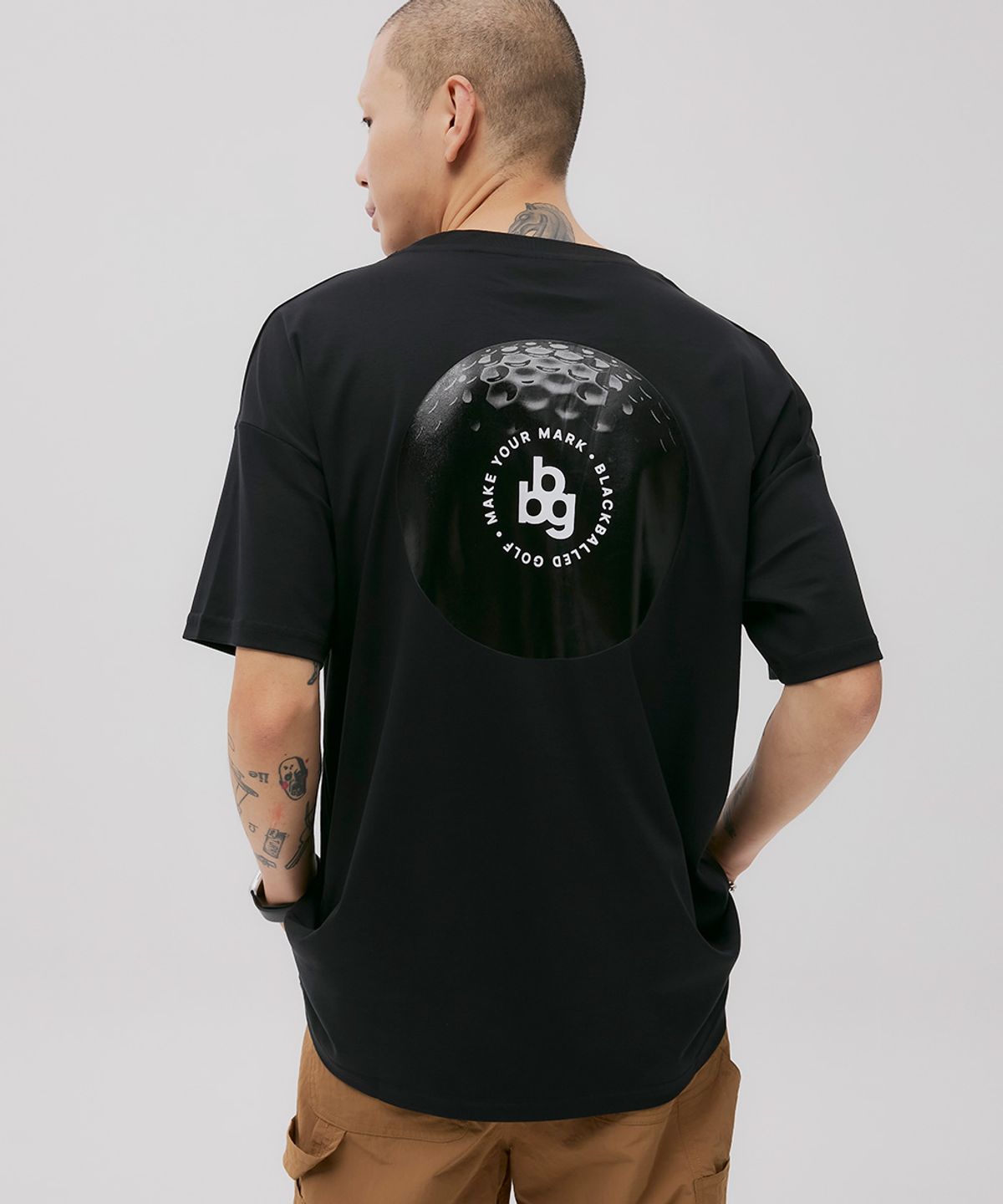 블랙볼드(BLACKBALLED) bbg 골프공 로고 반팔 티셔츠 BLACK