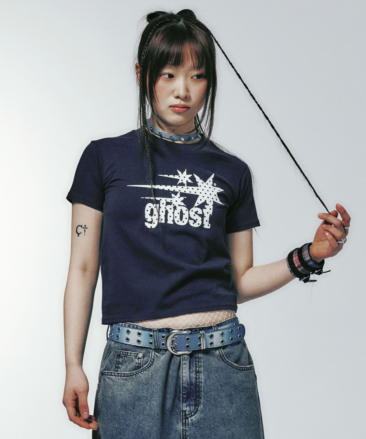 나이스고스트클럽(NICEGHOSTCLUB) DOT SYMBOL MINI TEE_NAVY(NG2FMFT531A)