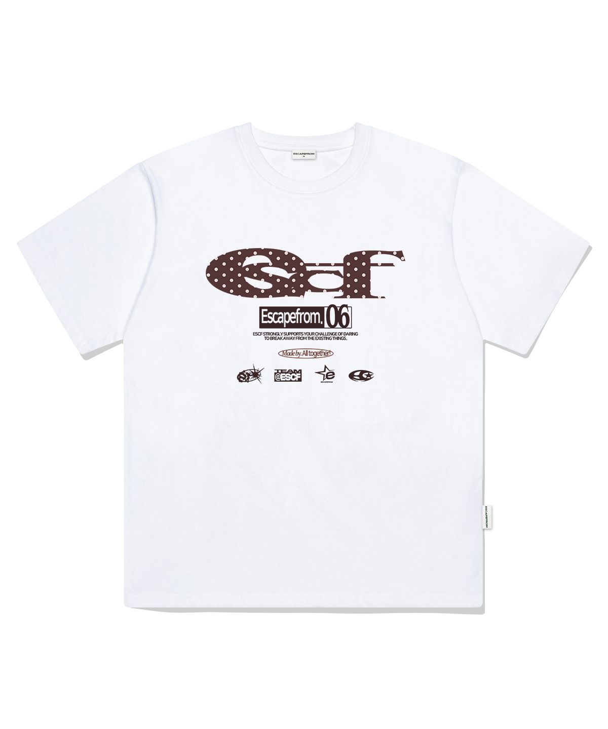 ESCAPEFROM☆FLOWER ESCF LOGO COLLAGE PRINT OVERFIT T-shirt MUSINSA | ESCAPEFROM Flower ESCF Logo Collage Print Overfit
