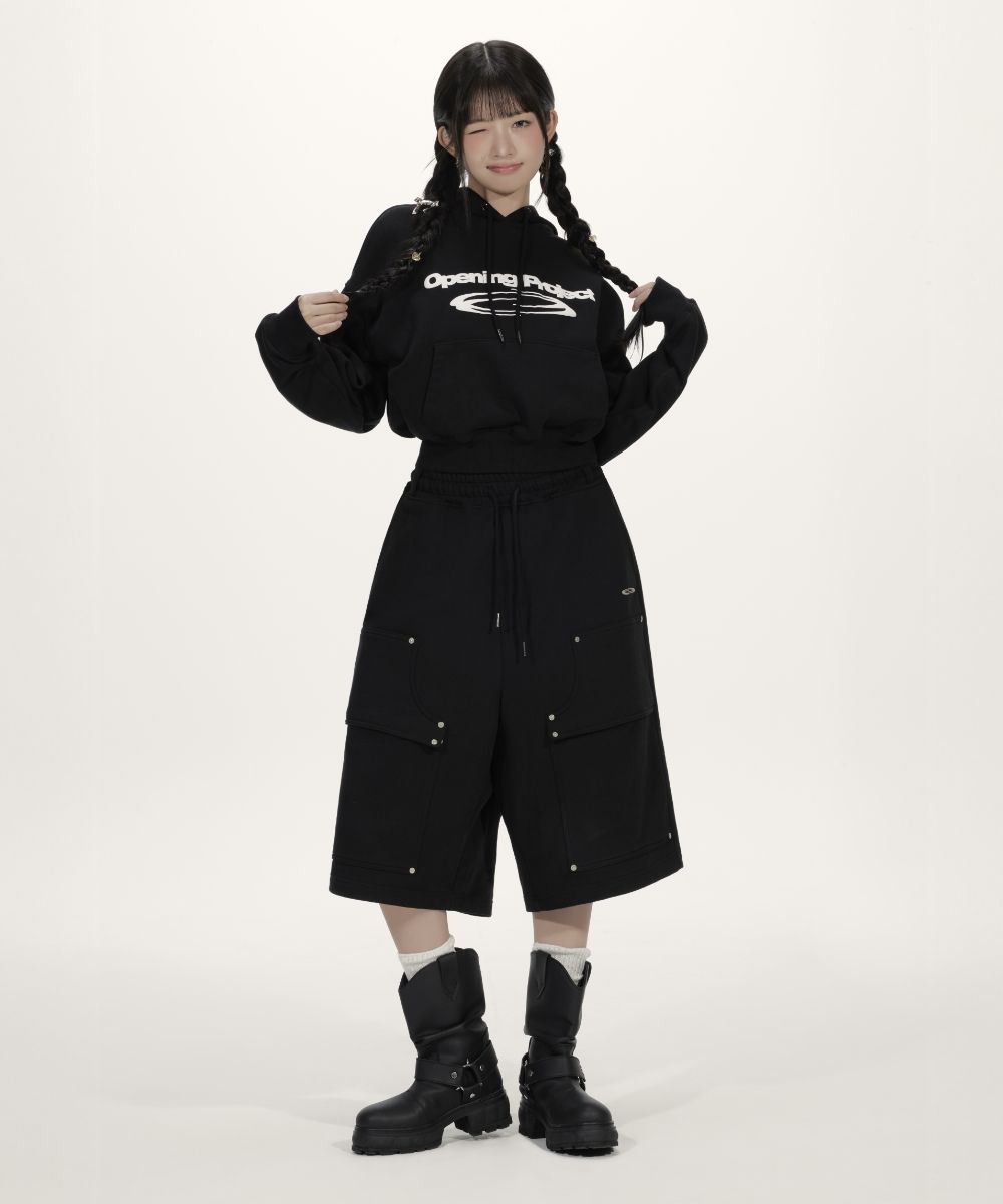 ★2025SS新作★OPENING PROJECT★Double Knee Bermuda Sweatpant MUSINSA | OPENING PROJECT Double Knee Bermuda Sweatpant - Black