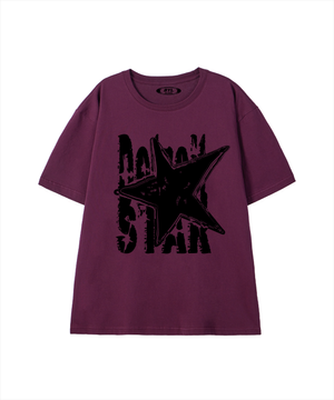 디트로이트 스타 반팔 티셔츠 와인