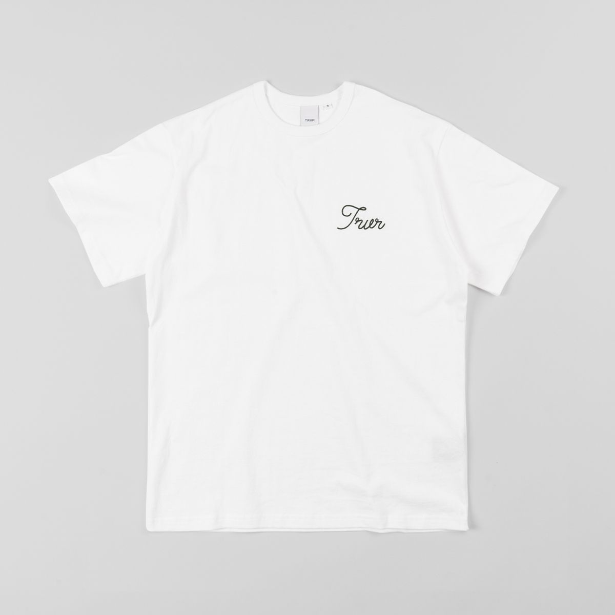 티알브이알(TRVR) Short Sleeve Chain Stitch White