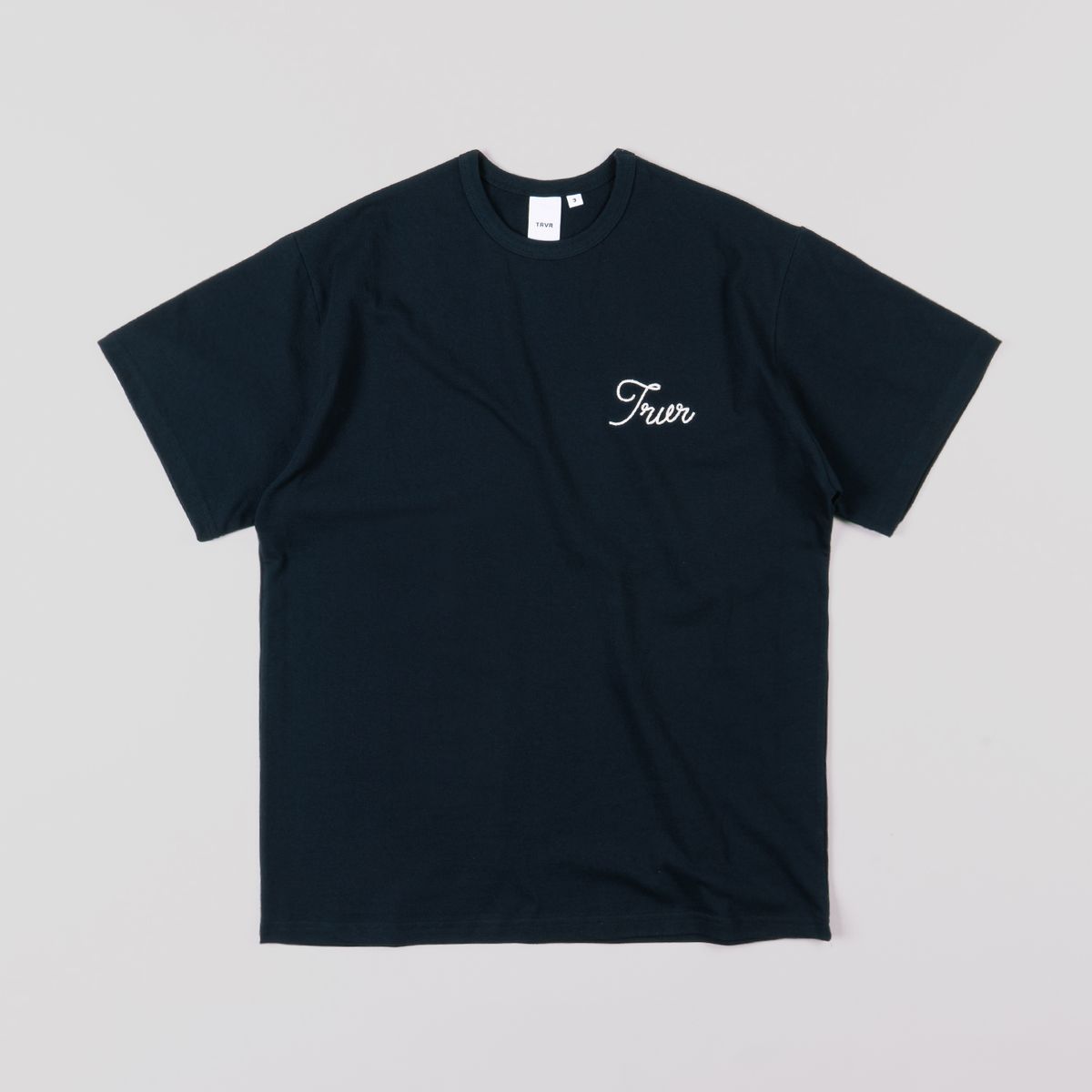 티알브이알(TRVR) Short Sleeve Chain Stitch Navy