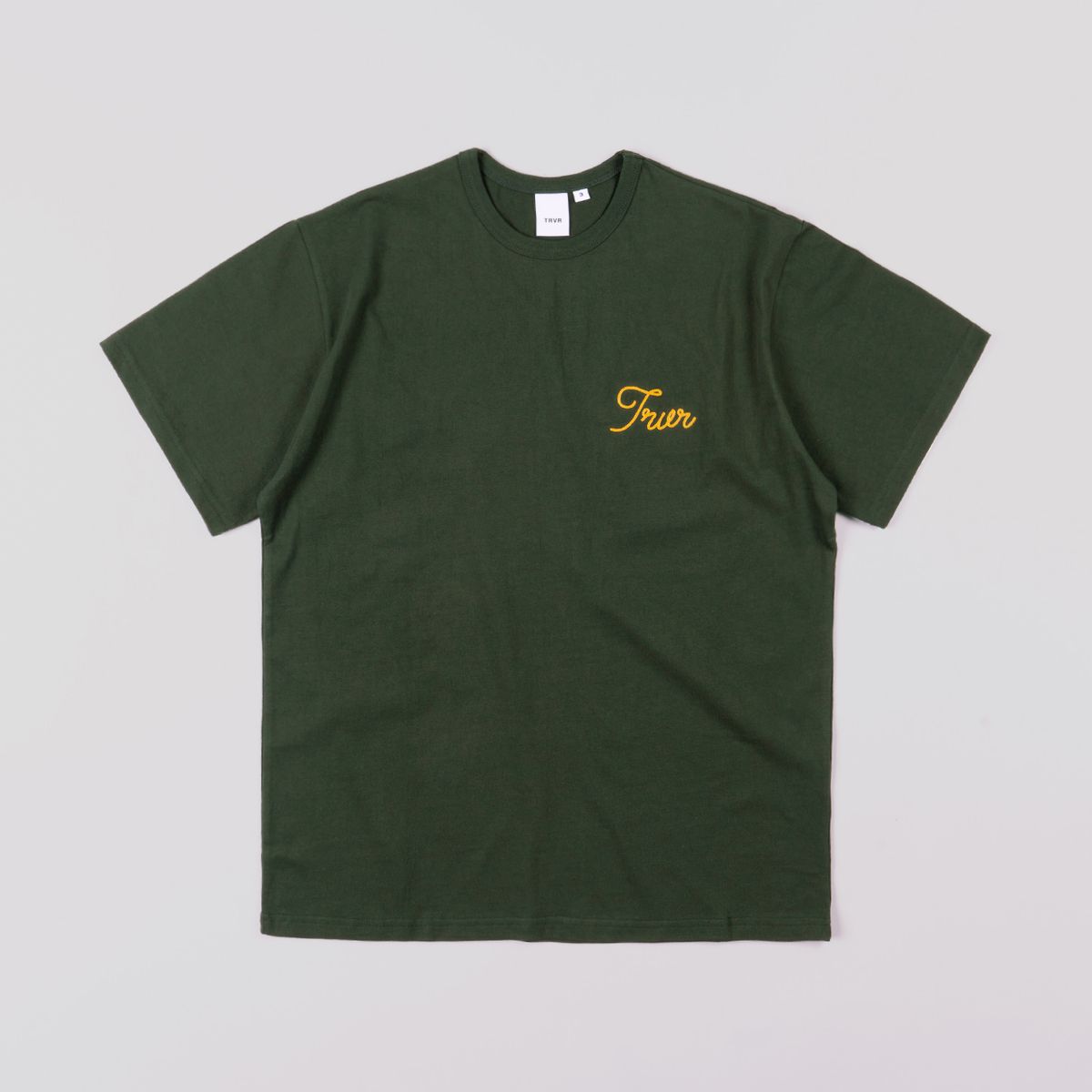 티알브이알(TRVR) Short Sleeve Chain Stitch Deep Green