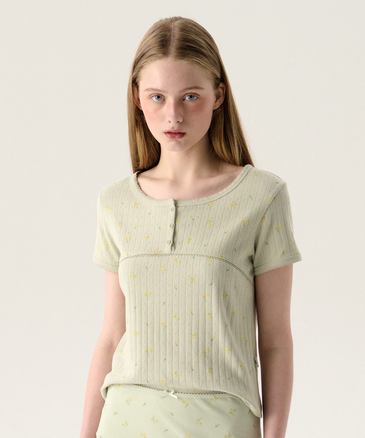 튜드먼트(TTUDEMENT) BLOOMING FLOWER TEE MINT