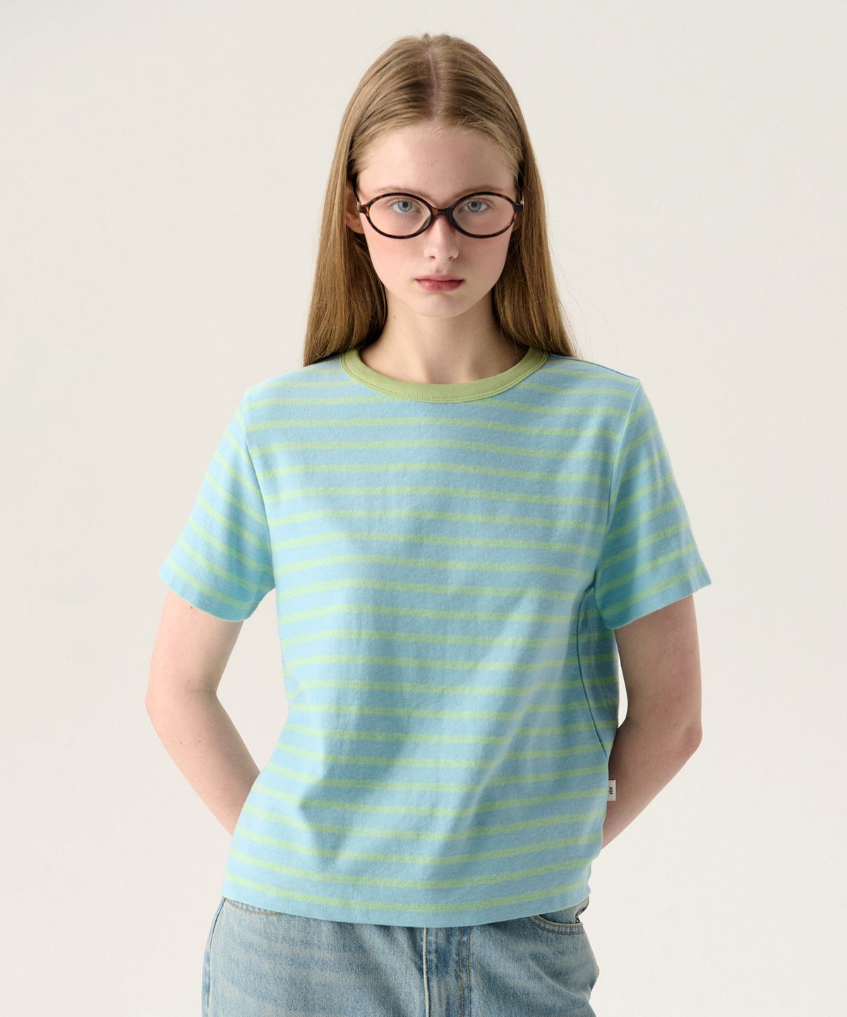 튜드먼트(TTUDEMENT) MULTI STRIPED T-SHIRT MINT