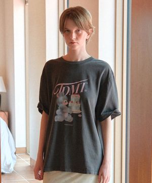 CAKE BEAR TEE CHARCOAL