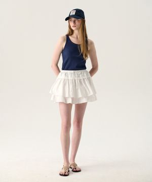 SHIRRING MINI SKIRT WHITE