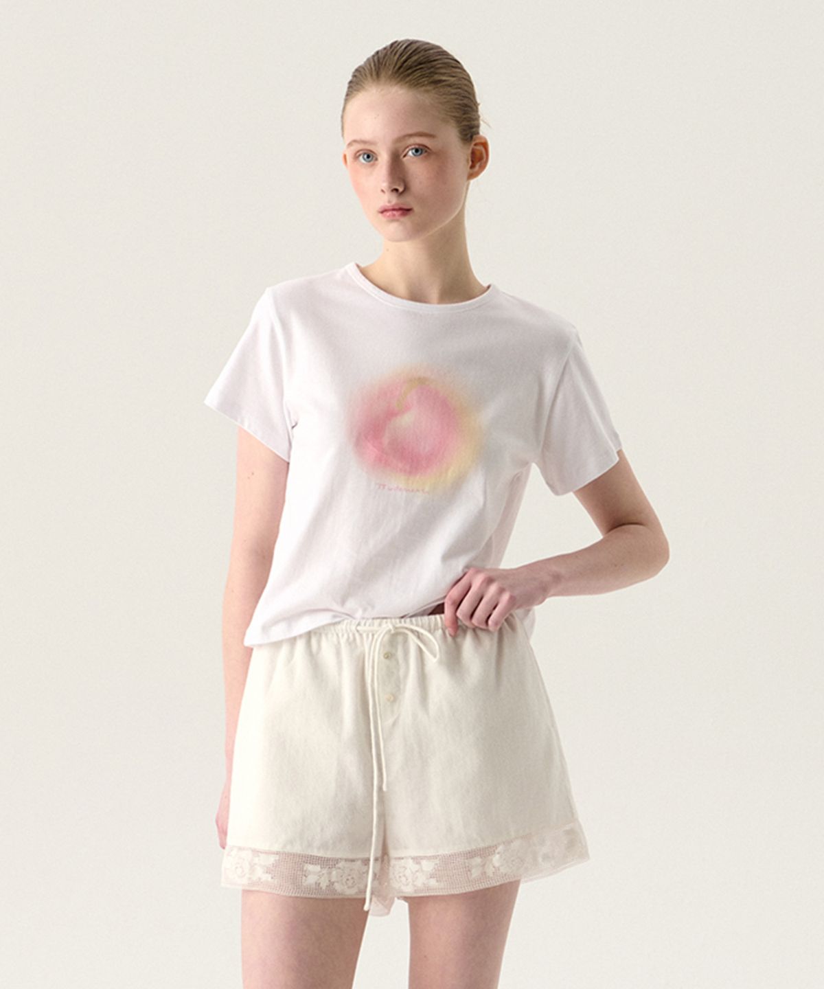 튜드먼트(TTUDEMENT) FRENCH LACE SHORTS IVORY