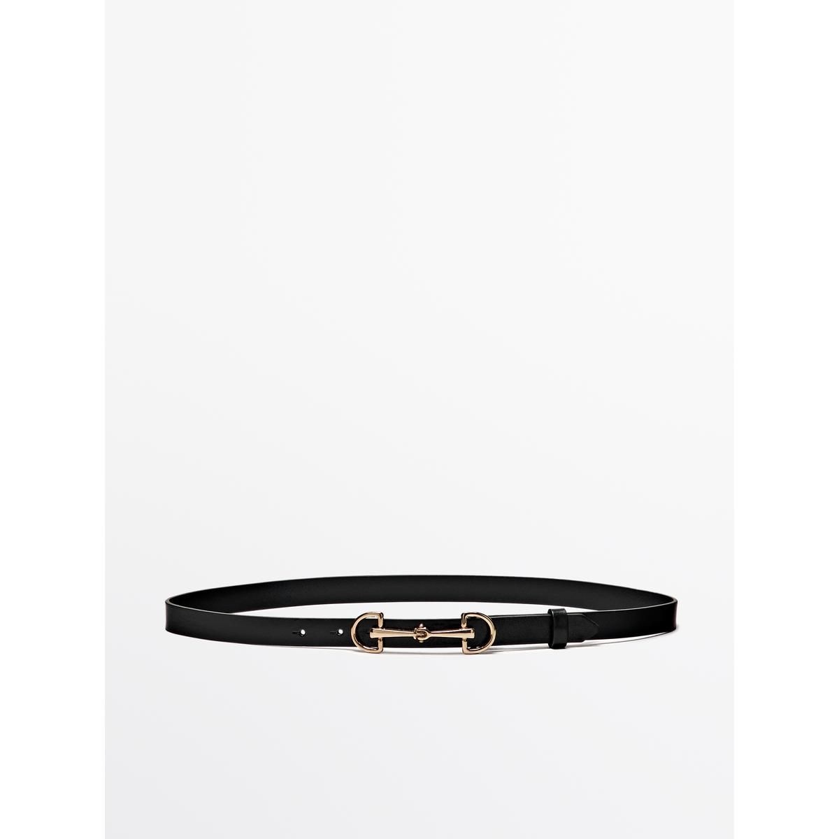 마시모두띠(MASSIMO DUTTI) 이퀘스트리안 나파 레더 벨트