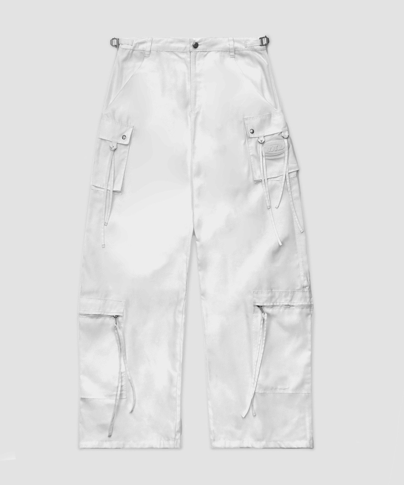 【BADBLOOD】スクワッドカーブドカーゴパンツ - ホワイト MUSINSA | BADBLOOD Squad Curved Cargo Pants - White