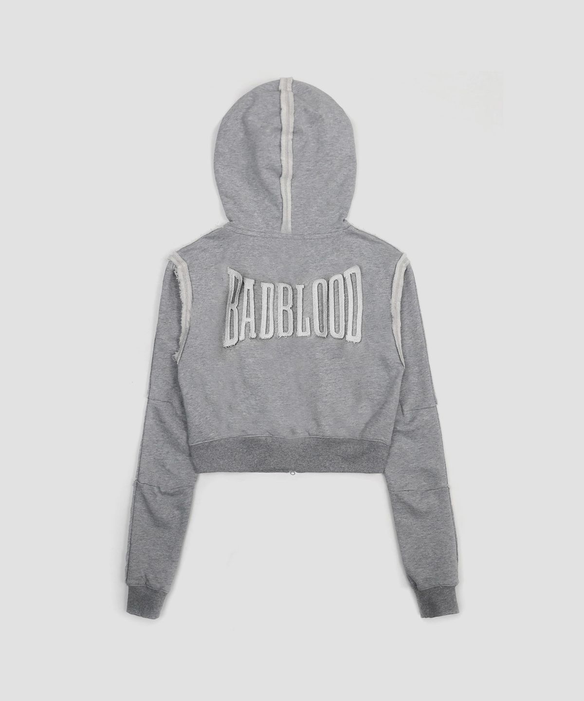 배드블러드(BADBLOOD) 로 엣지 후드 집업 슬림핏 - 그레이