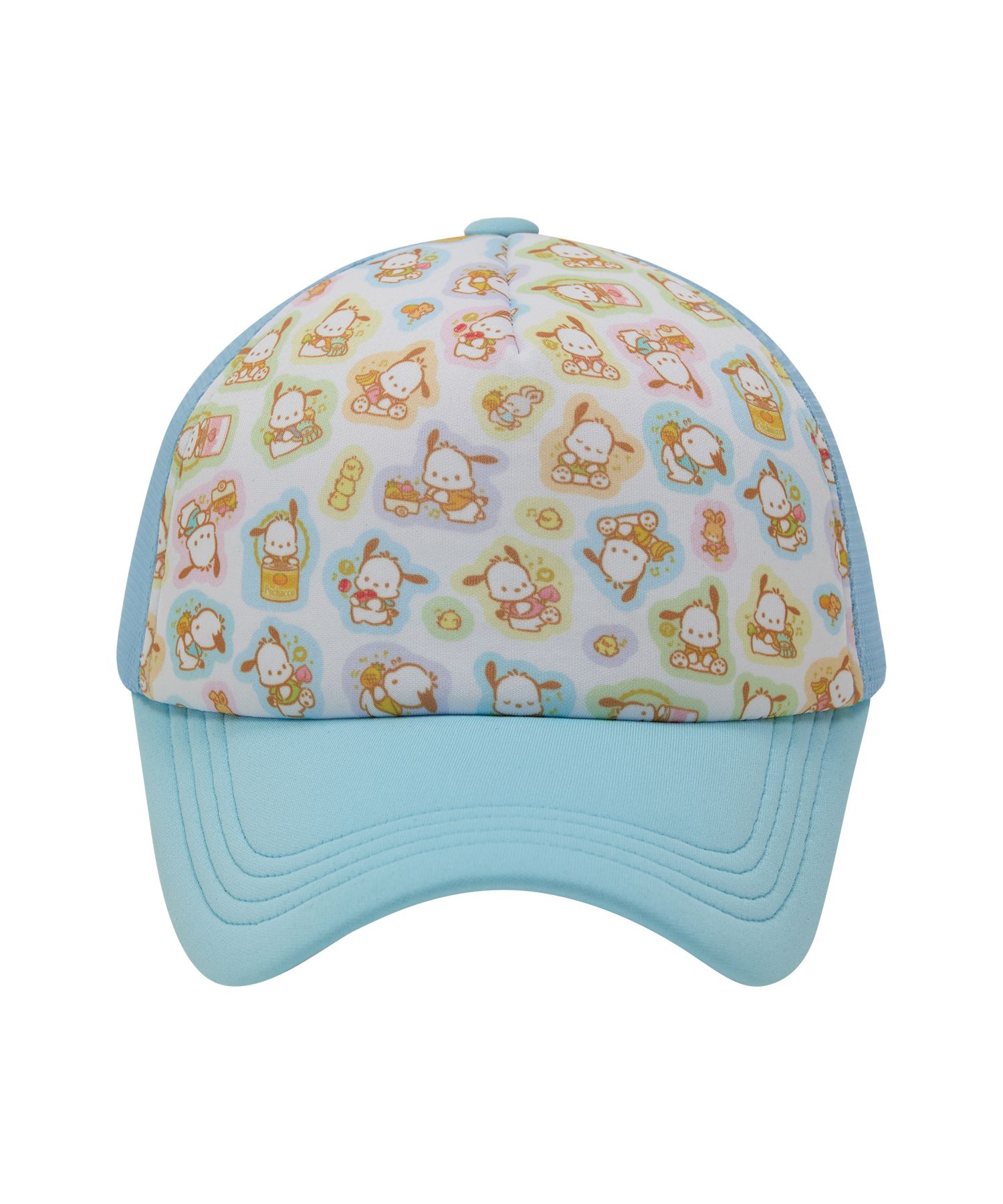 Wai Kei☆Pochacco Sticker Trucker Cap MUSINSA | WAI KEI Pochaco Sticker Graphic Trucker Cap Sky Blue
