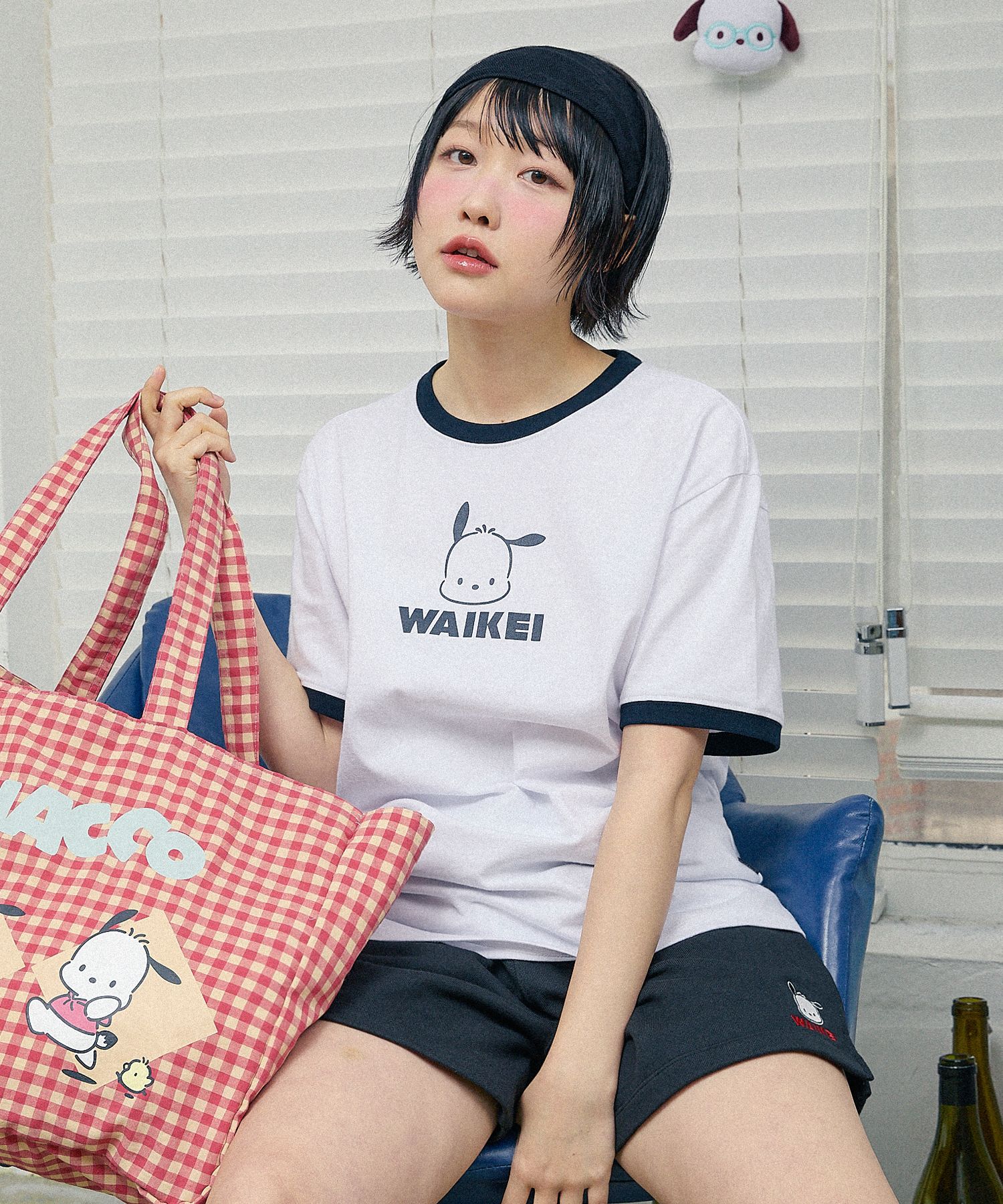 ★WAIKEI★ Pochaco Ringer Short Sleeve T-shirt White YKBE05T MUSINSA公式 | WAI KEI Pochaco Ringer Short Sleeve T-shirt White