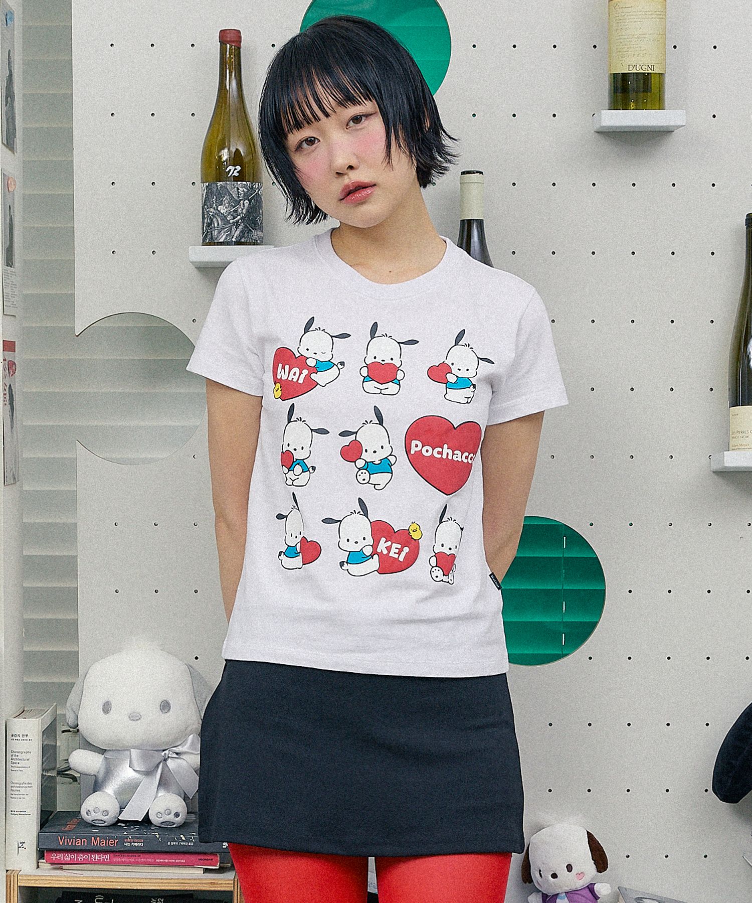 ★WAIKEI★ Love Love Pochaco Short Sleeve T-shirt Pink YKBE0 8924a072-5c0b-4ae4-94b2-