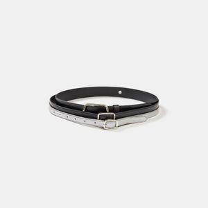 TRIPLE LAYER LEATHER BELT (SILVER)