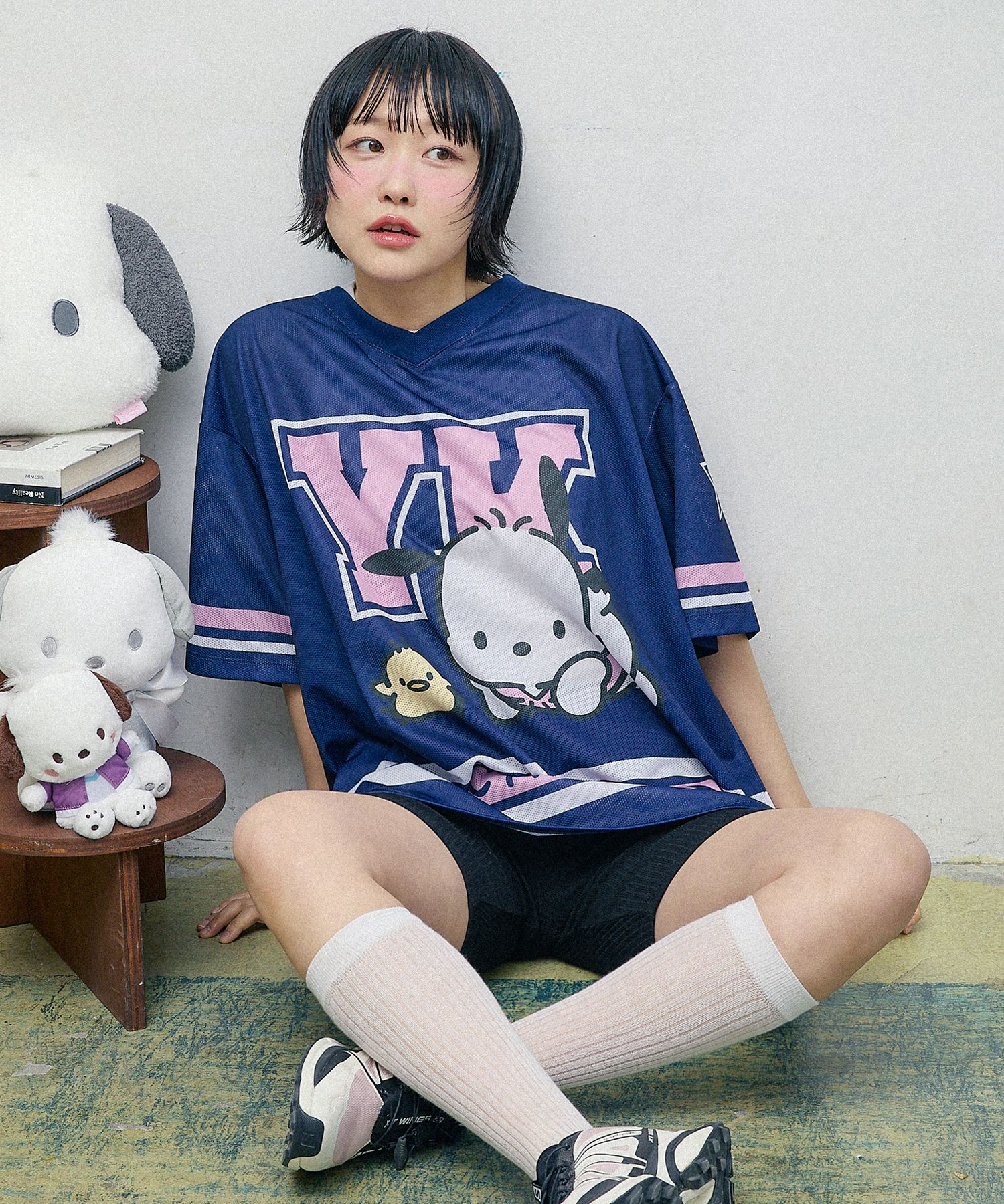 Tシャツ・カットソー Wai Kei YK Pochaco Mesh Short Sleeve T-shirt Navy YKBE05TS03 MUSINSA公式 | WAI KEI YK Pochaco Mesh Short Sleeve T-shirt Navy
