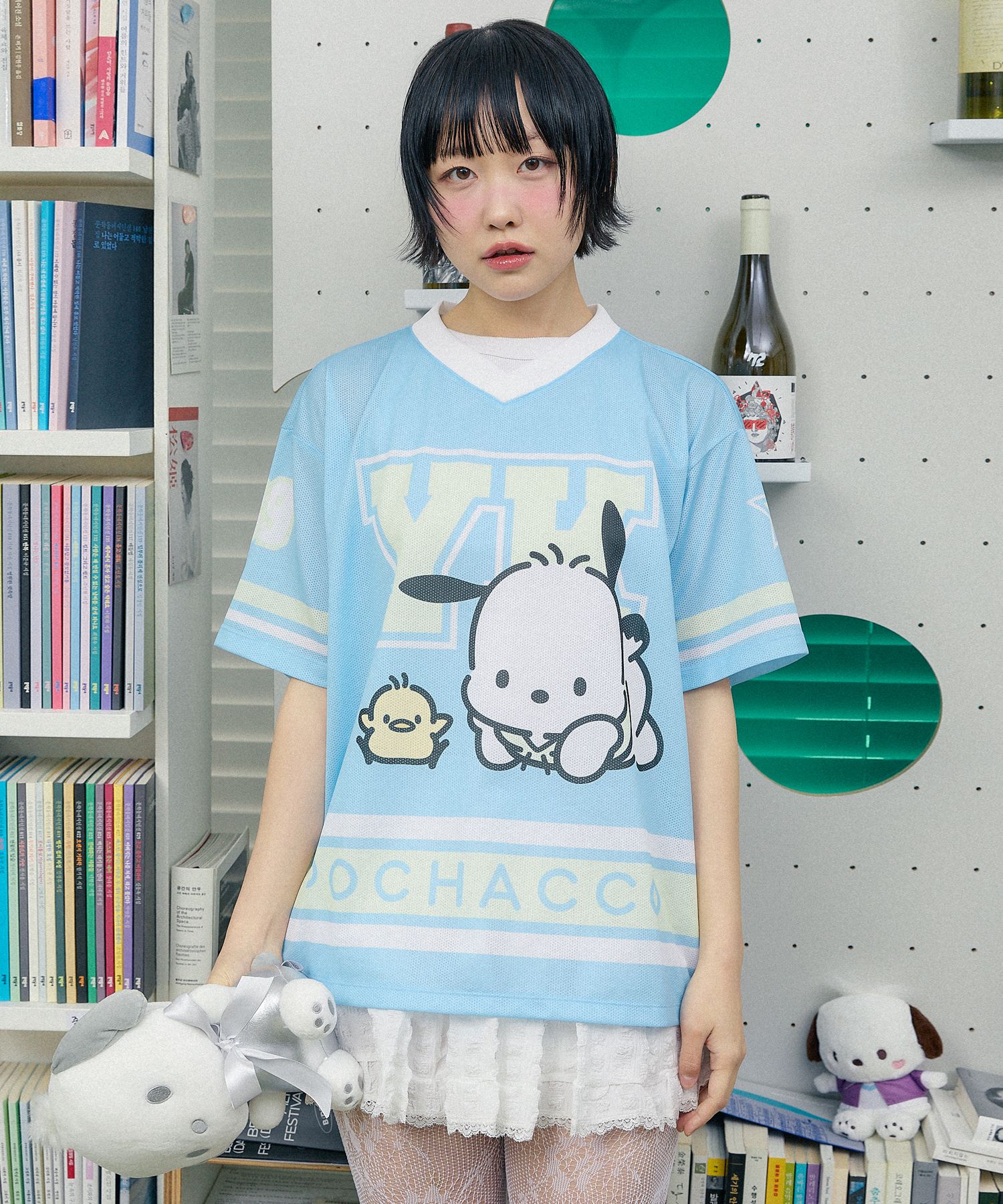 Tシャツ・カットソー Wai Kei YK Pochaco Mesh Short Sleeve T-shirt Sky Blue YKBE05 MUSINSA | WAI KEI YK Pochaco Mesh Short Sleeve T-shirt Sky Blue