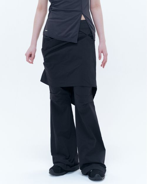 미세키서울(MISEKI SEOUL) Draped chiton midi skirt pants SET BLACK