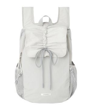 나일론 셔링 리본 백팩 [GREY]