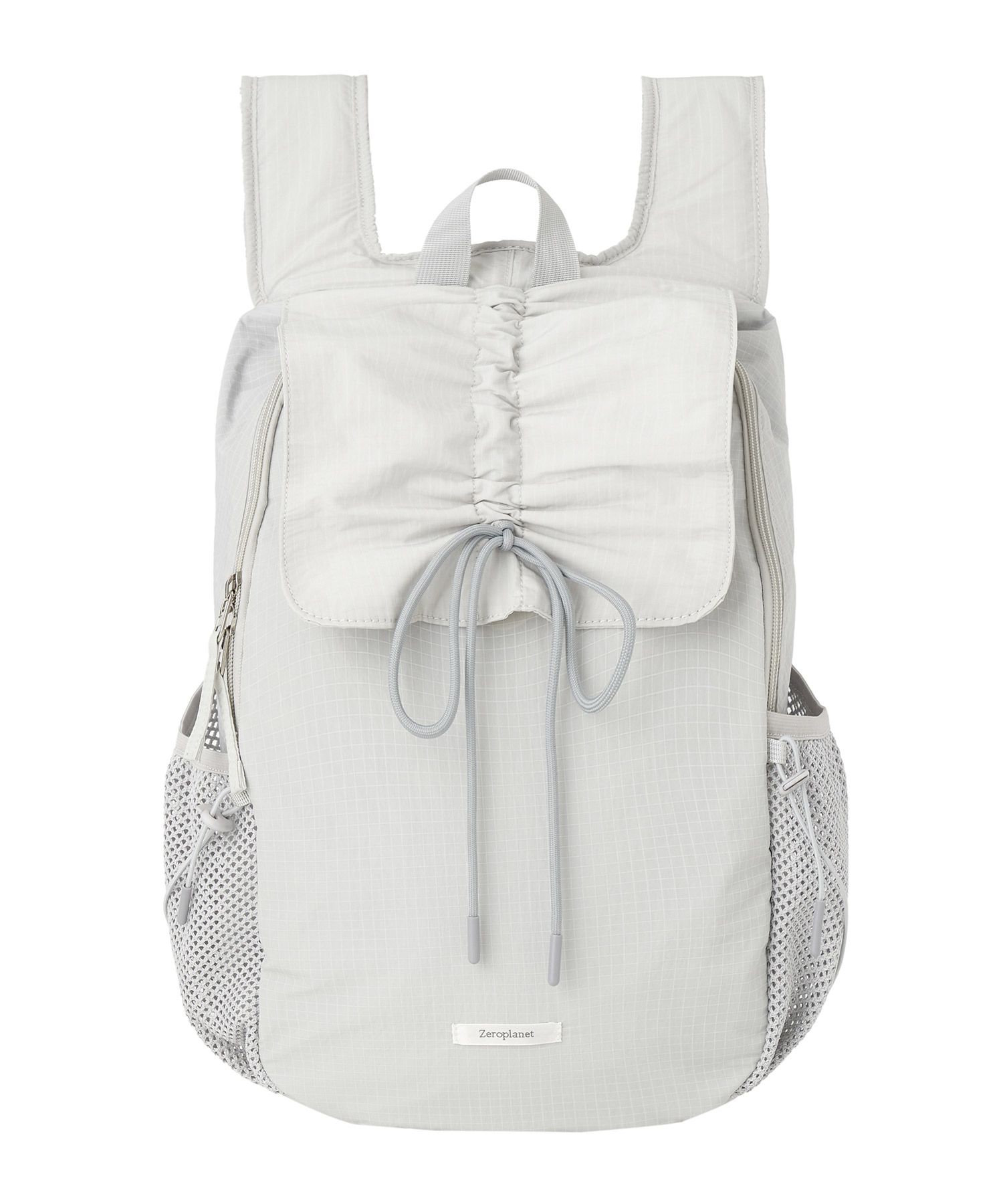 MUSINSA | ZEROPLANET Nylon Shirring Ribbon Backpack [GREY]